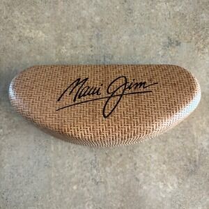Maui Jim Sunglasses Case Hard Shell Woven Texture Brown Eyeglasses Holder